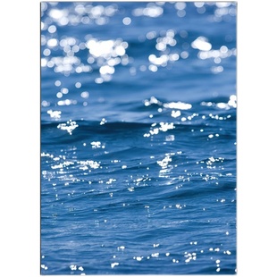 波光粼粼蓝色大海水面装饰画客餐厅卧室沙发背景墙办公室玄关挂画