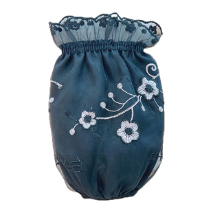 双层短款蕾丝袖套女款秋冬季羽绒服袖口防脏套袖办公室防污护袖头