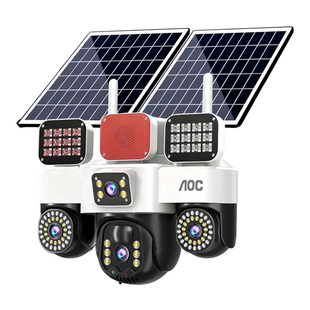 太阳能监控器摄像头360度无死角手机远程室外高清夜视4G无电无网