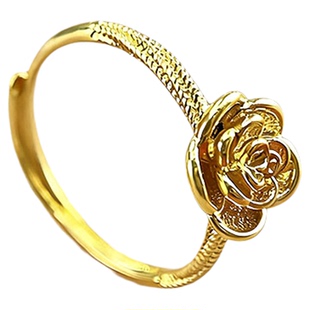 金包银戒指足金足银女士开口高端绕线星月莫比乌斯麻花玫瑰长麦穗