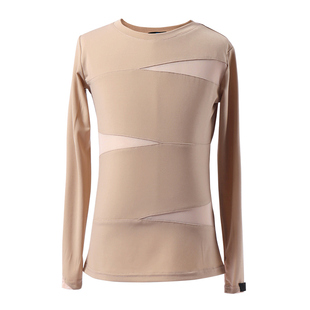 茜卡索 拉丁舞服男童秋冬长袖上衣舞蹈服男孩演出比赛服训练G5024