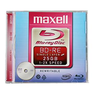 万胜 Maxell麦克赛尔单片蓝光盒装BD光盘特殊刻录盘车载CD音乐可擦写空白光盘25G台产 单片厚盒装