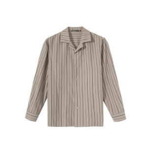 Hualun男款超好看衬衫外套男士长袖条纹衬衣男韩系高级感痞帅上衣