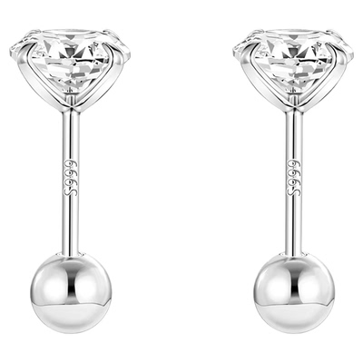 S999纯银闪锆耳钉爆闪养耳耳骨钉