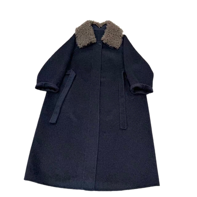 中长款可拆卸毛领秋冬腰带收腰