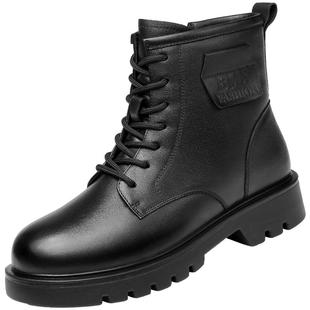 强人3515女靴冬季保暖羊毛靴时尚马丁靴真皮潮流英伦短靴高帮棉鞋