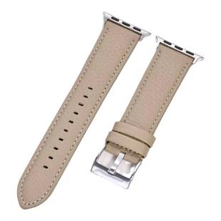 【温柔奶咖】适用applewatchS10真皮S9表带简约荔枝纹苹果手表S11质感皮表带iwatch8/7/6/5/SE小众腕带女秋冬