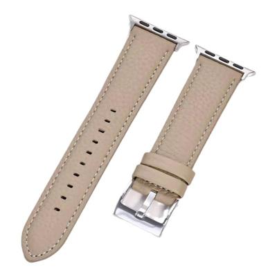 适用iwatch荔枝纹真皮表带