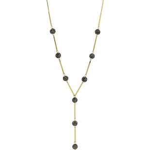 个性设计感黑色串珠Y字项链女网红爆款锁骨链气质轻奢毛衣链配饰