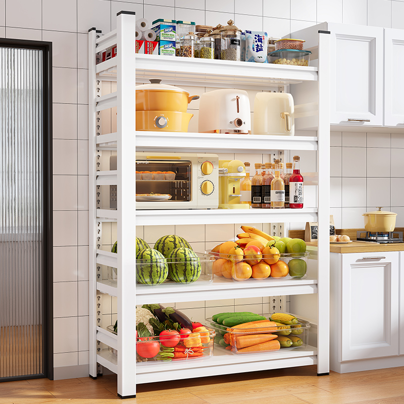 厨房多功能置物架落地多层收纳架子微波炉加粗加厚家用储物柜货架