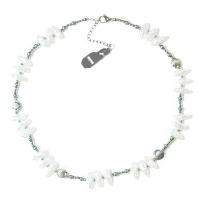 【TRACK OF OCEAN脚印】GET'EM ON珍珠贝珠拼接原创情侣小众项链