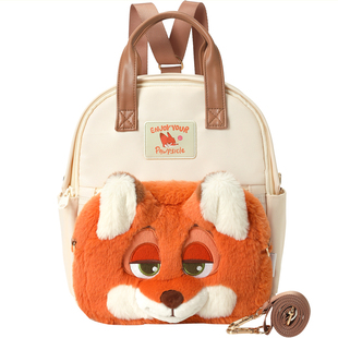 畹町迪士尼疯狂动物城尼克朱迪毛绒小包可拆卸双肩痛包斜挎多用包