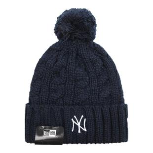 New Era纽亦华MLB秋冬男女NY刺绣毛球保暖休闲针织毛线帽12727789