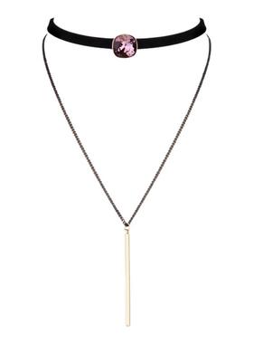 兰盈锁骨链水晶蝴蝶结轻奢项链