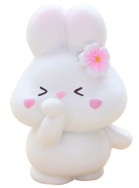 可爱小兔子摆件桌面汽车装饰玩偶