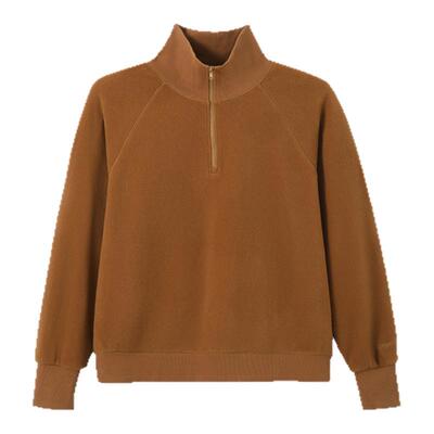 [自在]本依凡WTSWY0238秋半拉链立领卫衣复古休闲套头上衣长袖女