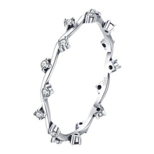 MODIAN925纯银满天星波浪随形戒指女小众设计简约冷淡风指环食指