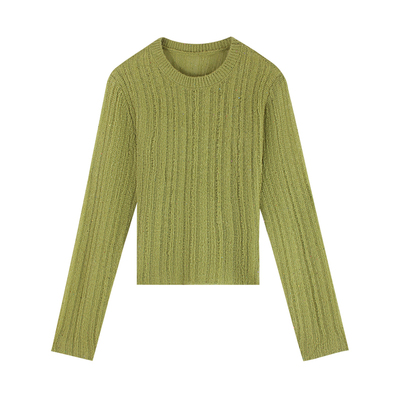 伊纳芙温柔风圆领长袖针织衫