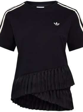 滔搏adidas阿迪达斯三叶草女子芭蕾舞风运动休闲短袖T恤LF2343