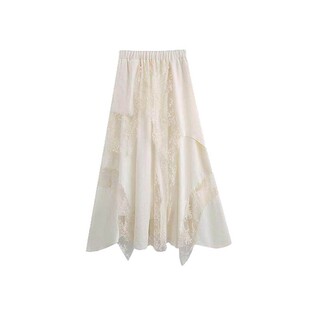 不规则蕾丝白色半身裙长款大码春款2026新款女装miu里miu气半裙子