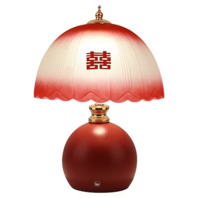 结婚长明灯红色台灯婚房床头灯送新人一对新娘陪嫁灯喜庆新婚礼物