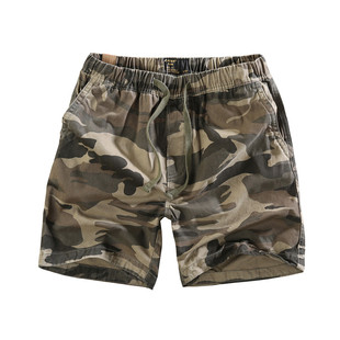 美式经典男士慢跑短裤 纯棉宽松三分裤运动跑步迷彩多色收腰抽绳