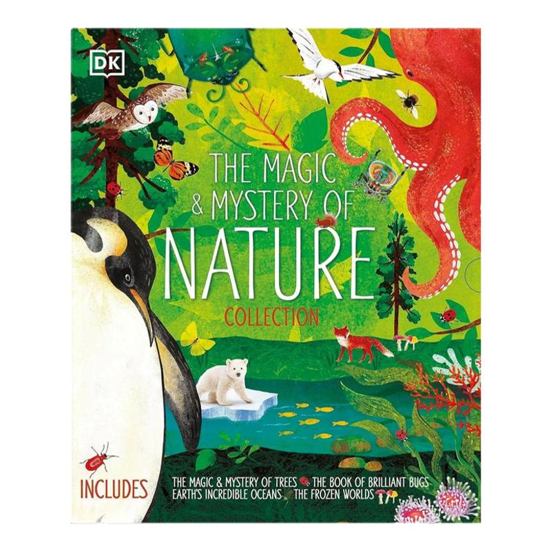 【预售】自然的奥秘(四本科普书盒装)树木&昆虫&海洋&极地世界英文儿童绘本知识百科进口原版外版书精装3-6周岁The Magic and