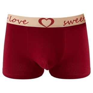 RoseMemory镂空性感纯欲蕾丝情侣内裤一男一女红色2026马年本命年