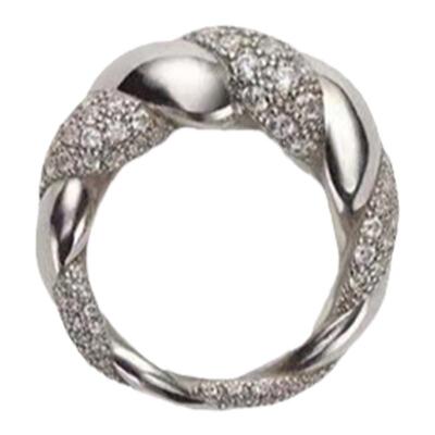 锆石18k真金时髦复古个性戒指