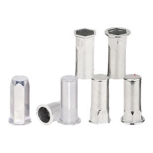 拉铆螺母304盲孔小沉头平头半六角竖纹封闭性铆不锈钢镀彩铆螺母