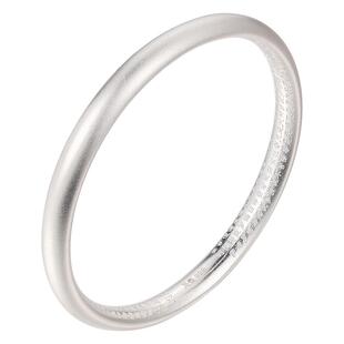 永兴银楼999纯银闭口古法 心经手镯女磨砂空心加厚足银镯子年轻款