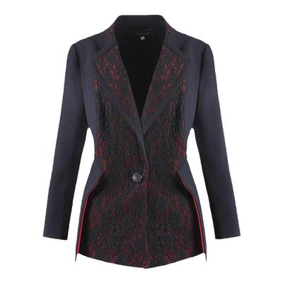 靓诺藏蓝拼玫红上衣LS14683A