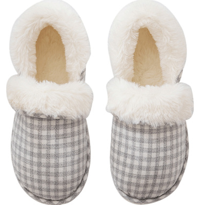 包跟简约风防滑外穿加厚棉拖鞋