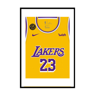NBA球星球队球衣库里海报装饰画卧室儿童房科比詹姆斯办公室挂画