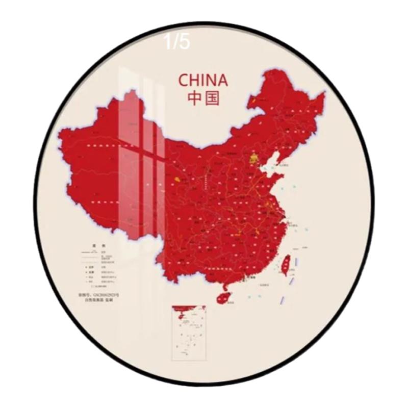 2024新版中国世界地图玄关装饰画