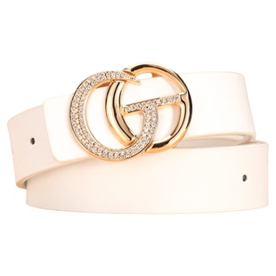 内穿平滑扣时尚韩版百搭女士皮带真皮休闲牛仔裤裙子新款腰带裤带