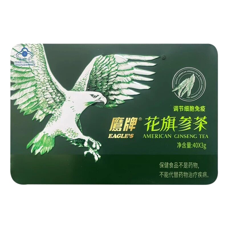 鹰牌花旗参茶40袋/盒营养保健灵芝/参类/石斛提取