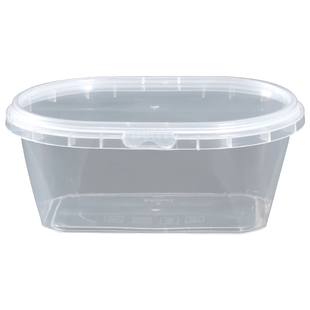 水果捞盒子一次性打包碗椭圆摆摊展示盒锁扣酸奶水果捞打包盒商用