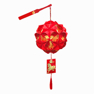马年手工环保灯笼亲子diy红包卡通创意利是封发光元宵宫灯材料包