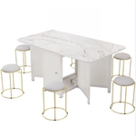 折叠餐桌餐椅组合家用可移动伸缩小户型长方形多功能带轮吃饭桌子