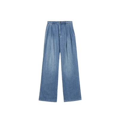 MK宽松阔腿直筒牛仔长裤