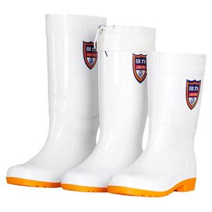 回力保暖雨鞋食品白色卫生雨靴男高筒套鞋胶鞋防油酸碱女水鞋862