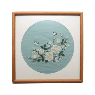 实木榫卯画框正方形手工绣刺绣相框装裱十字绣字画书法胡桃木摆台