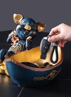 创意进门口放钥匙收纳盒钥匙盘客厅摆件鞋柜家用茶几桌面玄关北欧