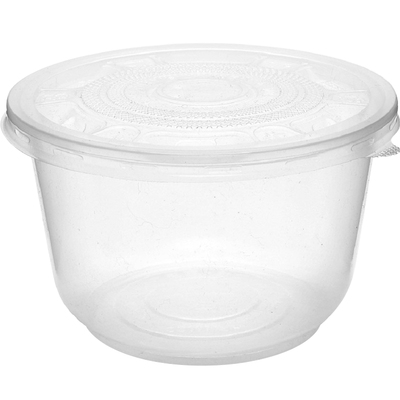 喇叭花700ml圆形透明带盖汤碗