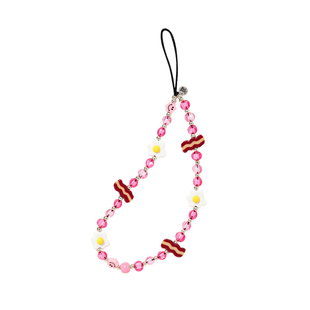 String Ting 蛋香三明治手机链Breakfast适用于iPhone全系列便携挂链挂绳腕带配件串珠水晶链条ins五花肉挂饰