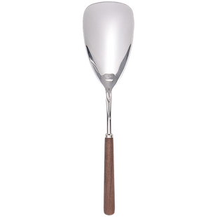 迷你小锅铲木柄把304不锈钢小号炒菜铲子胡桃木煎铲家用厨具套装