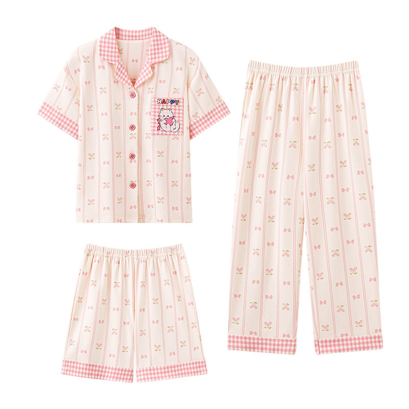 猫人纯棉女童家居服套装