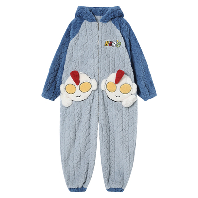 儿童连体睡衣秋冬加厚卡通中大童