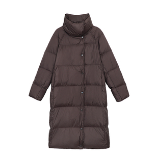 pusumede 高阶冬日 90白鸭绒立领羽绒外套女蓬松保暖长款羽绒服